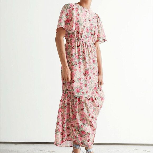 & Other Stories Printed Puff Sleeve Maxi Dress Size 2 • BLOGGER FAVORITE • - Picture 3 of 14